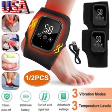 1/2X Electric Foot Ankle Massager Heating and Vibration Hot Compress Pain Relief