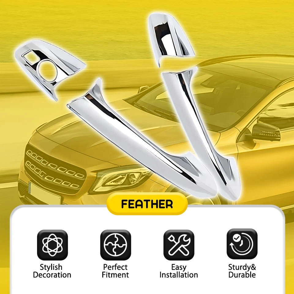 Door Handle Cover Chrome for Mercedes-Benz B C GLA E350 CLA GLK B250 C180 4-20X - Image 3 of 4