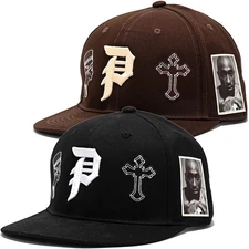 Primitive Skate Men's X Tupac Shakur 2Pac Royalty Embroidered Snapback Hat Cap