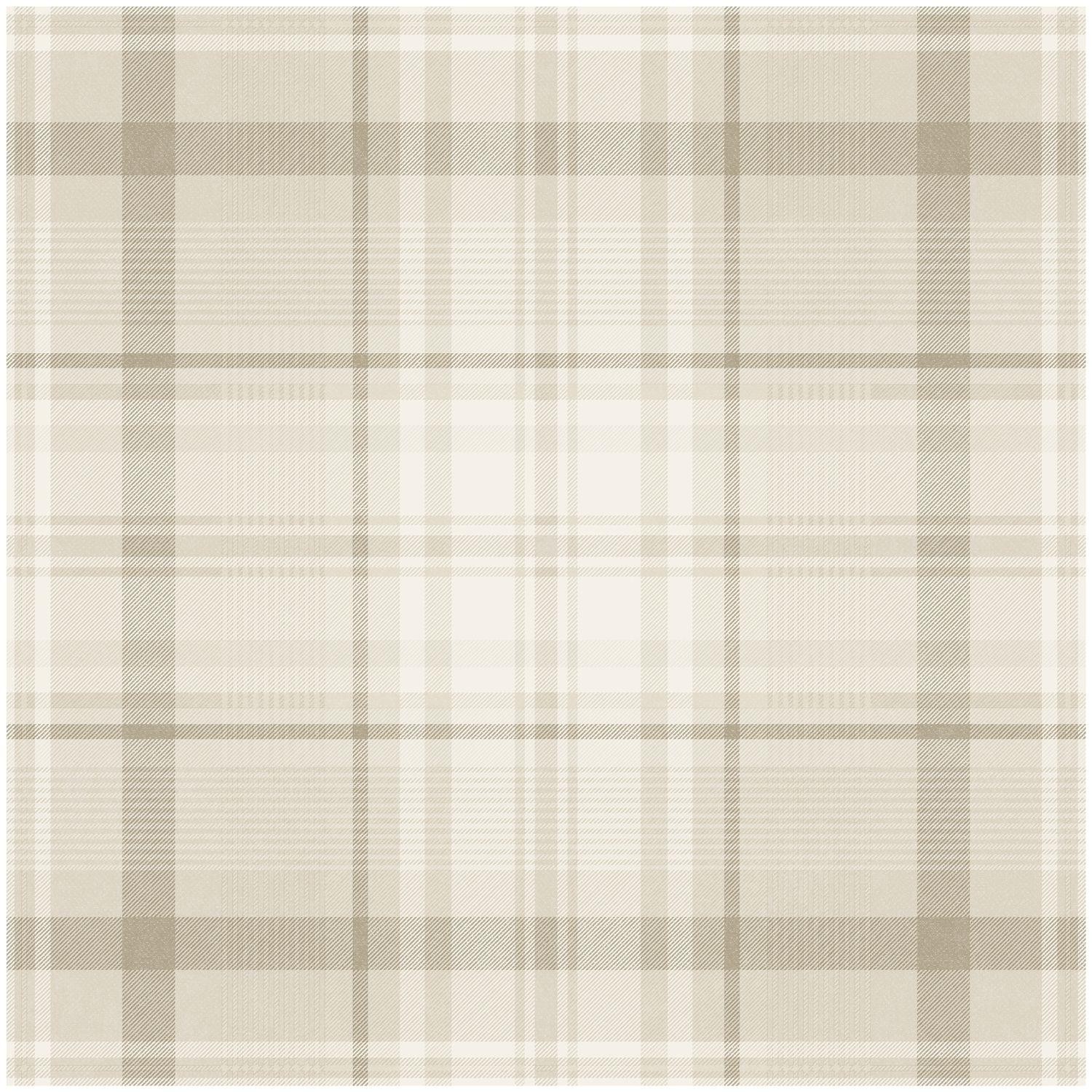 Holden Decor Kirkham Check Neutral Wallpaper Paste The Paper Washable Bedroom