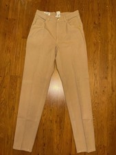 Vintage Escada Sport Light Weight Straight Pants Brown Gold Accent - Size 40
