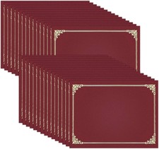 Certificate Holders Burgundy, 30 Packs , Diploma Covers Gold Foil Border, for Le
