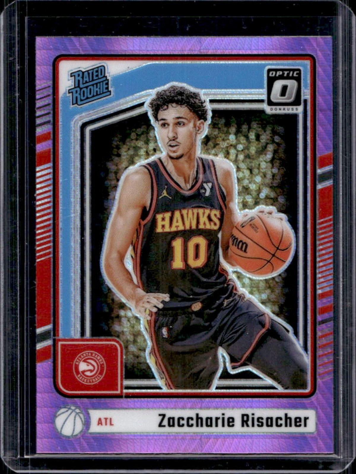 2024-25 Donruss Optic Zaccharie Risacher Hyper Pink Prizm RC Rated Rookie #268