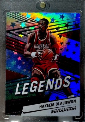 Hakeem Olajuwon RARE STAR FOIL REFRACTOR HOLO INVESTMENT CARD ROCKETS MINT