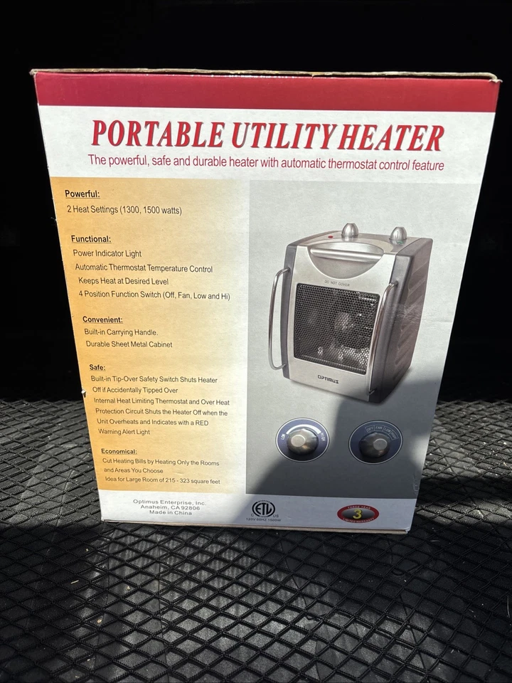 Calentador utilitario portátil Optimus con termostato H-3015 Foto 3 de 4