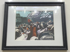 Matted Framed Evan Mathis Signed 8x10 Team Huddle Photo Philadelphia Eagles