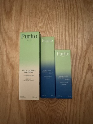 Purito Hydro Wave Serum, Cream, and Oat Calming Gel Cream Set