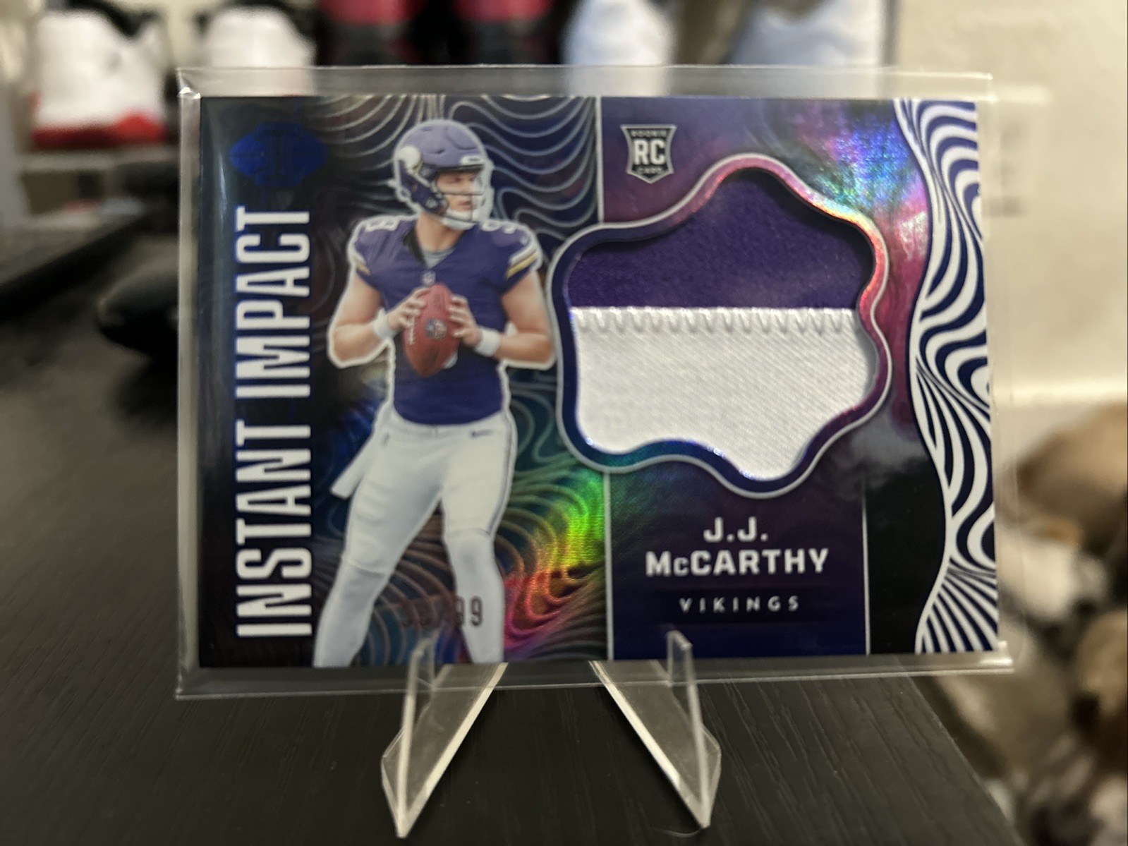 JJ McCarthy Panini Illusions Instant Impact Relics #IIJJM Blue