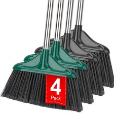 4 PCS Heavy Duty Broom Outdoor/Indoor Commercial Broom with 61 Long Handle