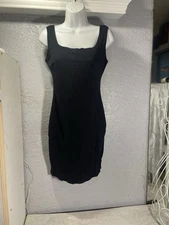 shinestar dress Black Midi Bodycon Medium Party Lil Black Dress Built In Bra