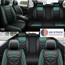 Blackgreen Pu Leather 5-seats Car Seat Covers Cushions All Season Protector Mat Blackgreen Pu Leather 5-seats Car Seat Covers Cushions All Season Protector Mat