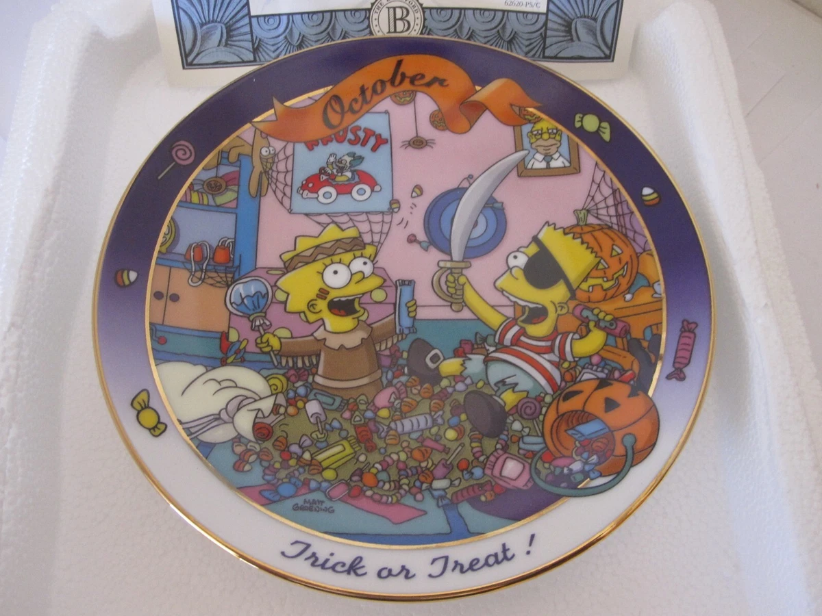 The Simpsons Bradford Exchange Perpetual Calendar Plate, OCTOBER 2003 | eBay
