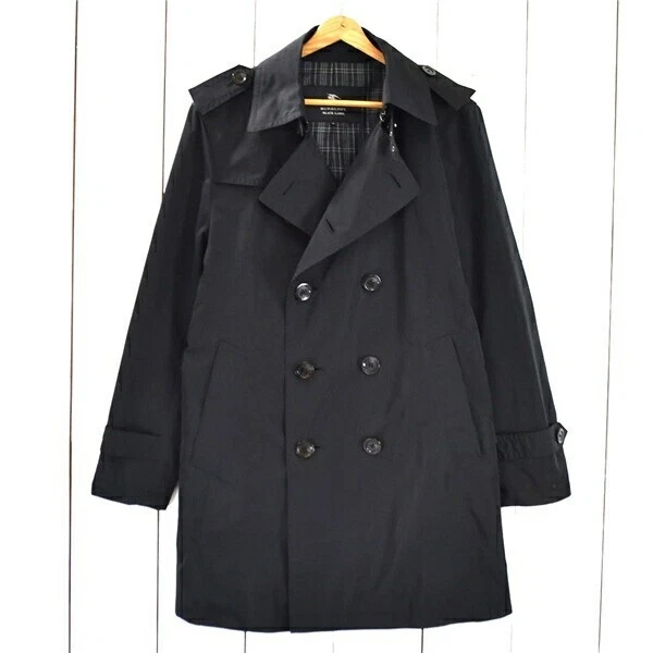 Burberry Black Label Trench Cappotto M Nero con Tasche BMA05 300 09