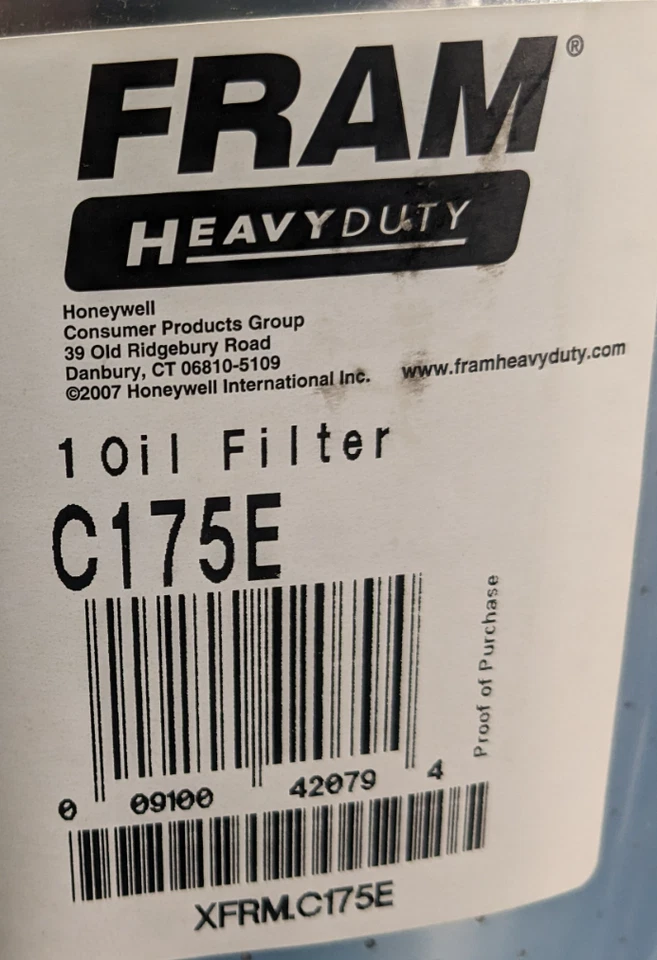 Жидкостный элемент масляного фильтра FRAME C175E Cummins Navistar 2940-00-316-1413 - Изображение 2 из 4