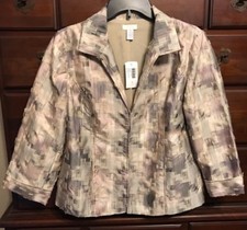 Chico's Neutral Elegant Petra Print Jacket Size 1 8/10 NWT