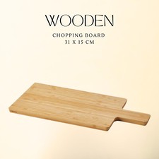Chopping Board Tray Cutting Kitchen Thick Bamboo Handle Serving Wooden Plate