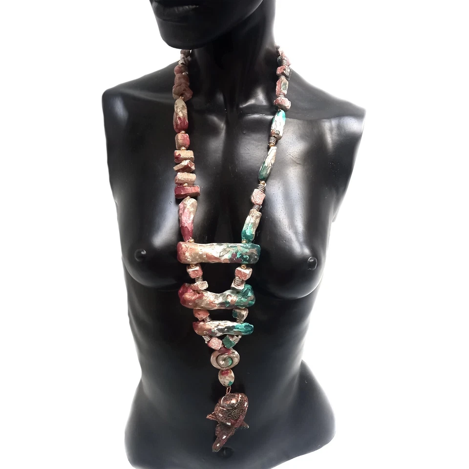 collar de moda joyería primitiva diseño mínimo colgante primitivo art nouveau  Foto 3 de 4