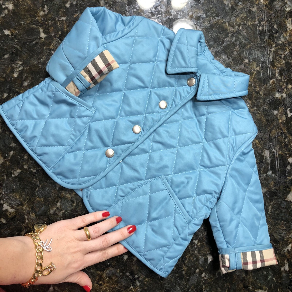 3-9 Months Authentic Burberry Baby Girl Boy Jacket Quilted