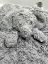 Koala Baby Gray Elephant Lovey Rattle Security Baby Blanket Thick Plush 14"x14"