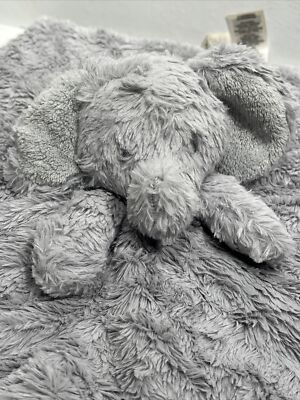 Koala Baby Gray Elephant Lovey Rattle Security Baby Blanket Thick Plush 14''x14''