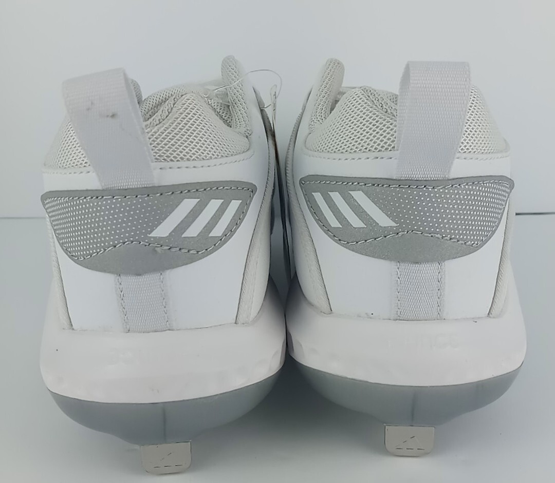 Adidas Icon 6 Bounce Mens Baseball Cleats Cloud White Silver EG7602 Size 14 Adidas Icon 6 Bounce Baseball Cleats Cloud White Silver  main image 2
