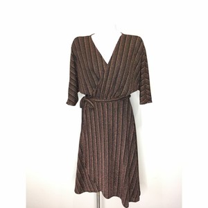bronze wrap dress