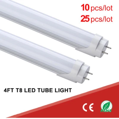 10 25 4FT LED Light 6500K Daylight White Fluorescent Replacement Tube T8 T10 T12