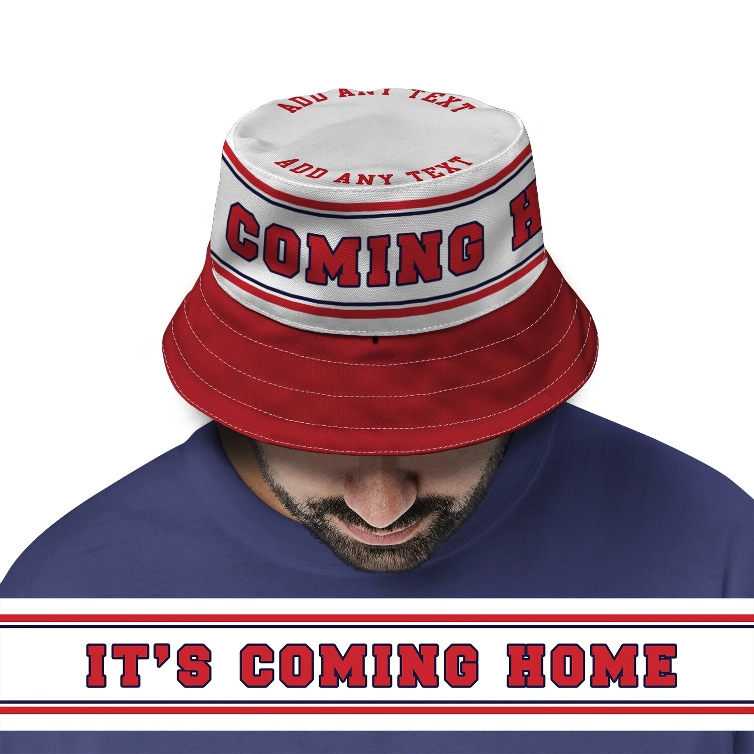 ENGLAND Football Bucket Hat Red IT'S COMING HOME Fisherman hat