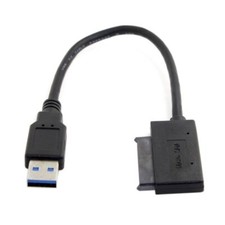 USB 3.0 to Micro SATA 7 9 16 Pin 1.8" 90D Angled Driver SSD Adapter Cable USA