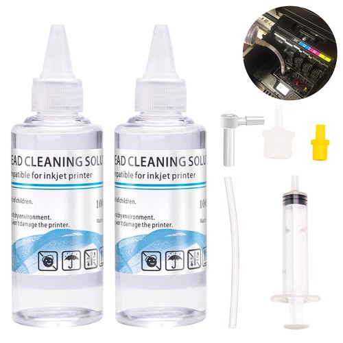 2 Pack Printer Head Cleaning Kit 100ML Cleaner Solution Flush for Epson