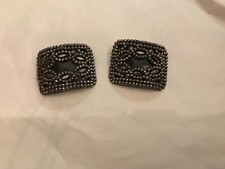 Vintage antique Marcasite cut steel shoe buckles