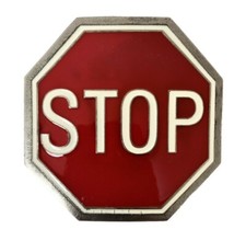 Red Stop Sign Belt Buckle