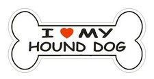 Love My Hound Dog Bumper Sticker or Helmet Sticker D1094 Dog Bone Pet Lover