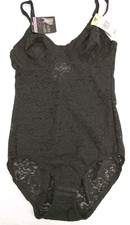 BALI Lace 34B Black Built in Underwire Bra Shaping Bodysuit All-over Solutions