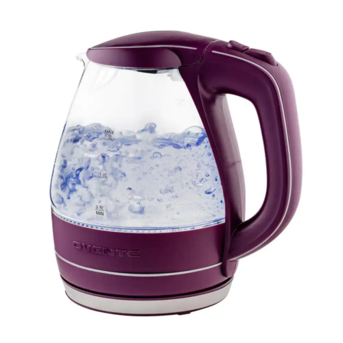 Electric Kettle w/Filter 6.5 Cup Illuminated Fast Heating Auto Shut Off Purple  - Picture 1 of 12