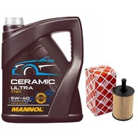 MotoröL Set 5W-40 Mannol 5 Liter + ÖLfilter 22546 FüR Seat Skoda VW Golf IV 2.3