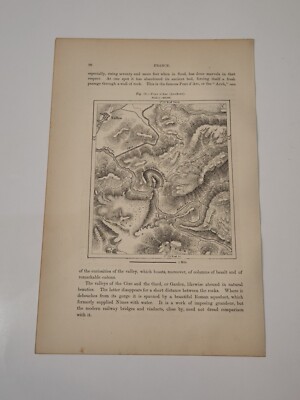 Pont D'Arc France Map c. 1882 Engraving (211)