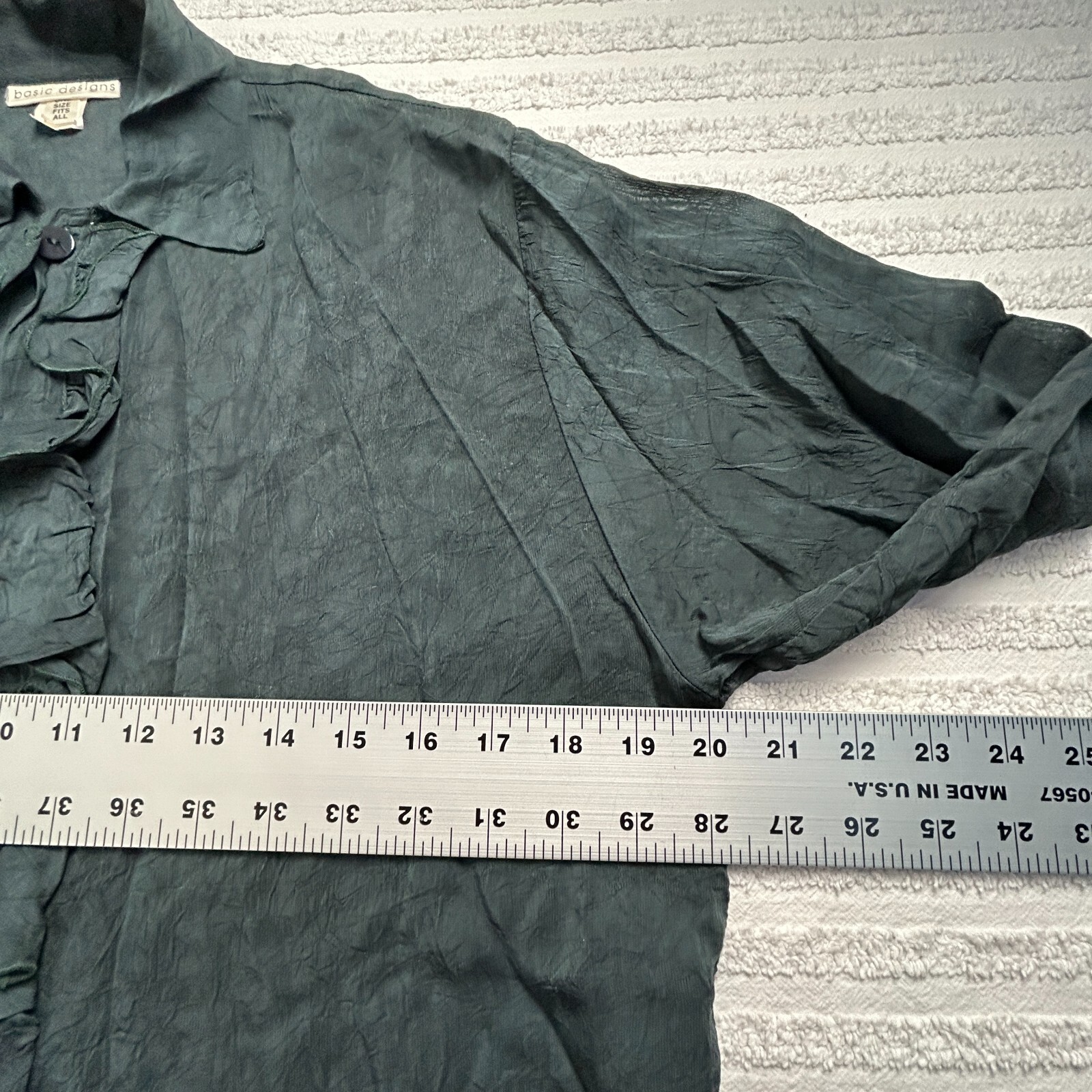 Basic Designs Women's One Size Black Button Up Lo… - image 6