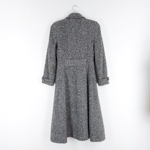 Laura Ashley Size 8 (Fits 6) Vintage Black Cream 70% Wool Victorian Long Coat - Picture 12 of 15