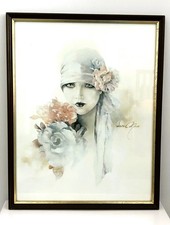Vintage Original Sara Moon (aka Bijan) "Claudia" Print in Frame 15" x 19" 