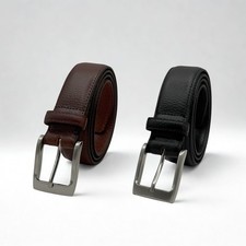 Top Grain Buffalo Leather Belt Mens Dress 1.35 Inch USA Made Black Brown