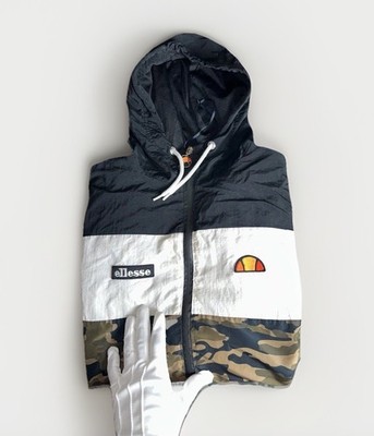 Ellesse Heritage Mattar Collection Full Zip Hooded Windbreaker Jacket Mens Small