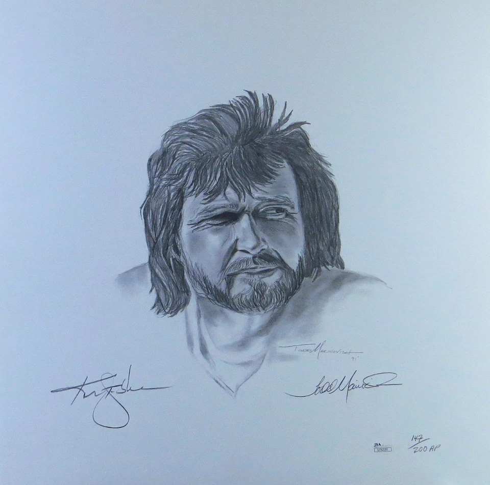 Ken Stabler Todd Marinovich Doble Firmado Autografiado 18X18 Litografía Raiders JSA