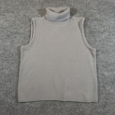 Vtg Original 80s J.R. Rappers Sleeveless Knit Sweater Womens L Grey Made in USA