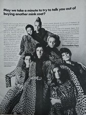 Pellicce Neustadter 1968 Possiamo dirti di non comprare un altro cappotto visone pubblicità vintage 
