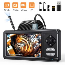 5" Dual-Lens Endoscope 1080P Sewer Camera with Light 16.5FT IP67 Borescope