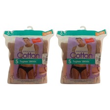 Hanes Womens Breathable Cotton Tagless Bikinis 5-Pack Size 6/M Soft Lot of 2