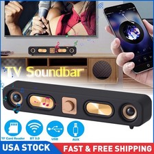 2" 10W Vintage Bluetooth Speaker 4D Surround TF FM Radio AUX Desktop Sound Bar