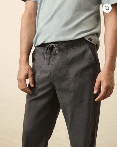 Faherty Dune Utility Pants Men’s  Graphite Tide Organic Cotton Size L