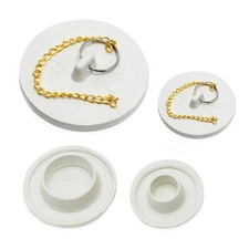 2 Sizes Drain Stopper Rubber Sink Stopper Plug Pull Ring Bathtub Kitchen Beige